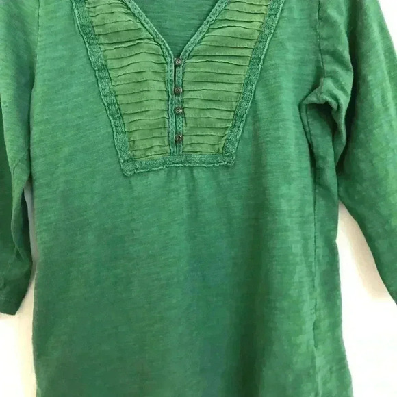 Eddie Bauer Green 3/4 Length Sleeve Shirt Small - Picture 3 of 12